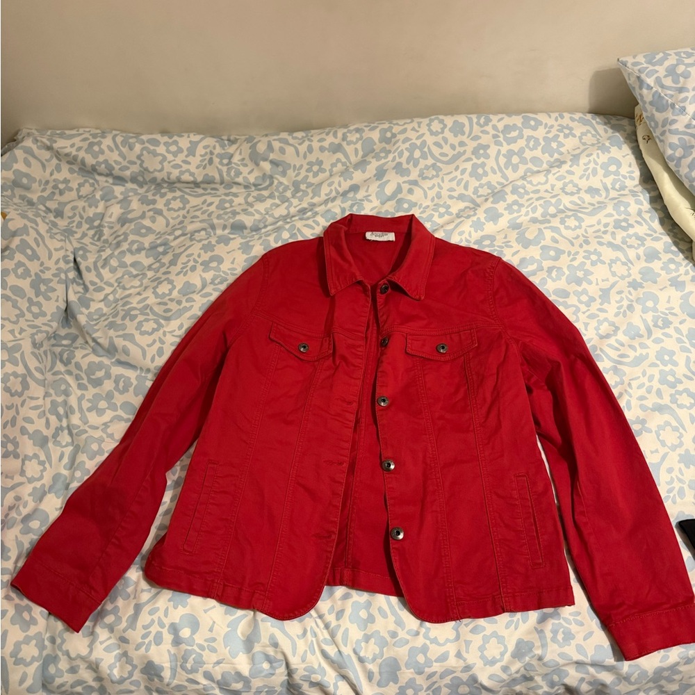 Classic Red Denim Jacket
